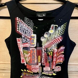 Chic Black Graphic Tank Top by Ashley Mason